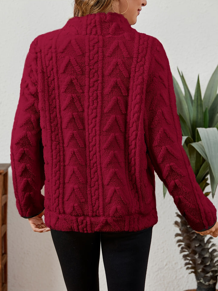 Thea | Textured Half-Zip Pullover