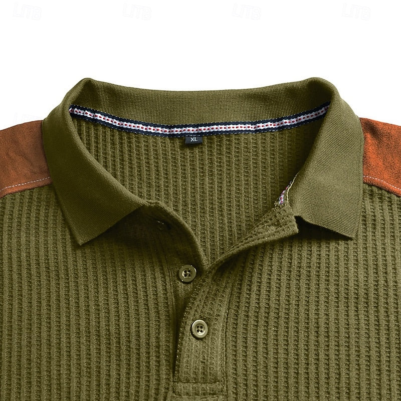 Garrett | Textured Long-Sleeve Polo Shirt