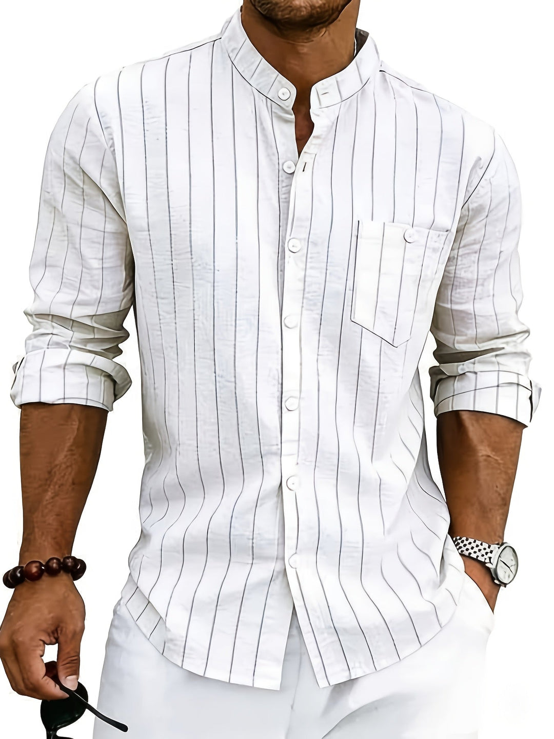 Wesley | Refined Striped Long-Sleeve Shirt