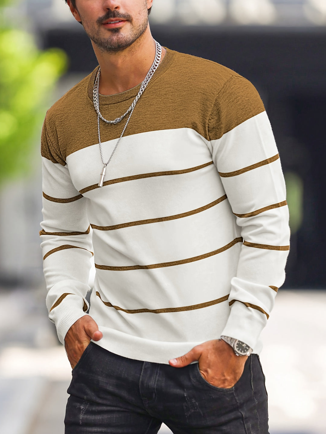Rory | Colour-Block Striped Pullover