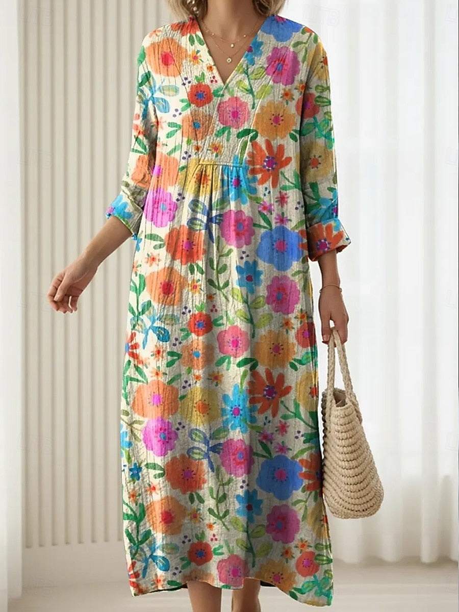 Tindra | Floral Multicolour Everyday Comfort Dress