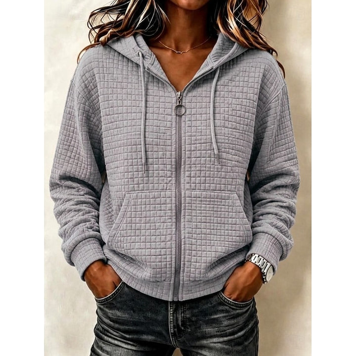 Colleen | Textured Zip Hoodie