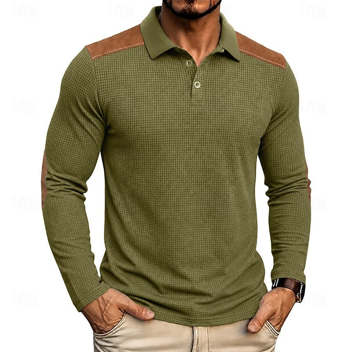 Garrett | Textured Long-Sleeve Polo Shirt