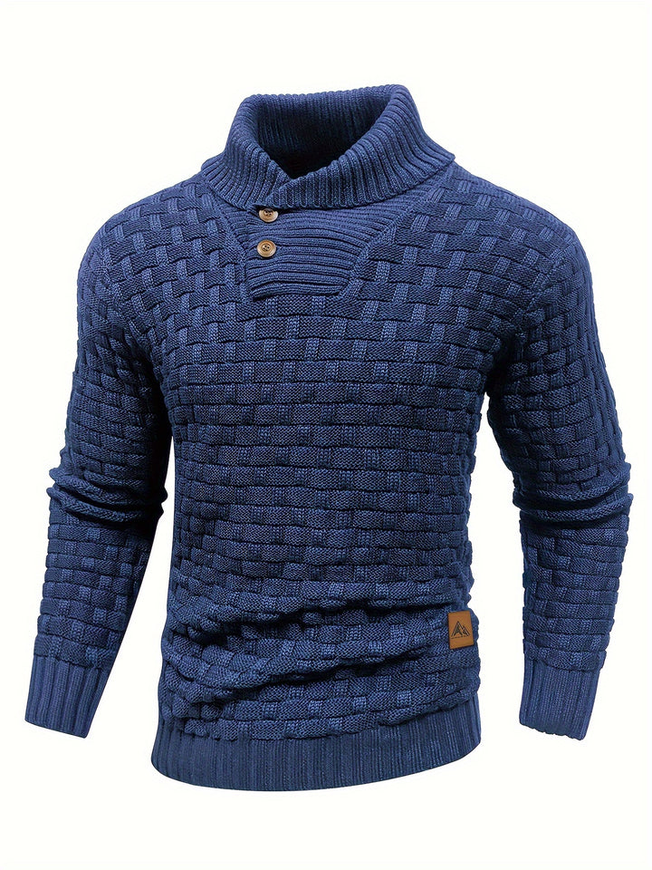 Barrett | Textured Shawl-Collar Jumper