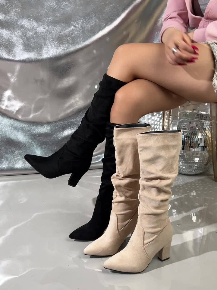 Isolde | Slouchy Heeled Knee-High Boots