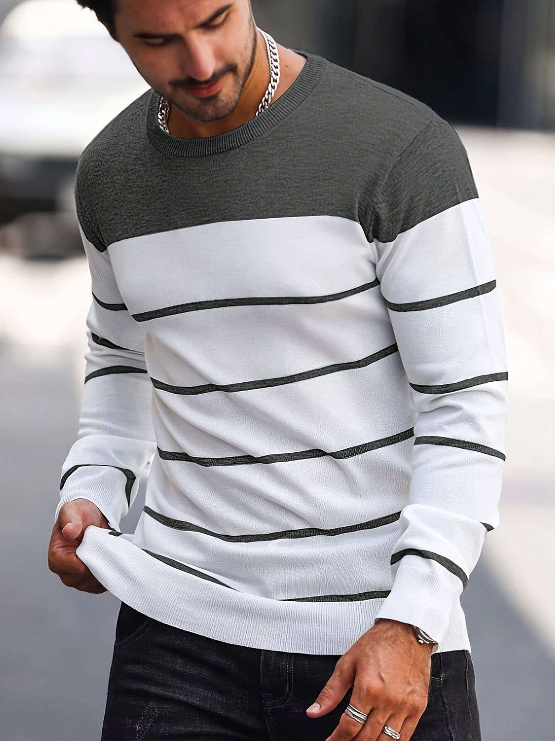 Rory | Colour-Block Striped Pullover
