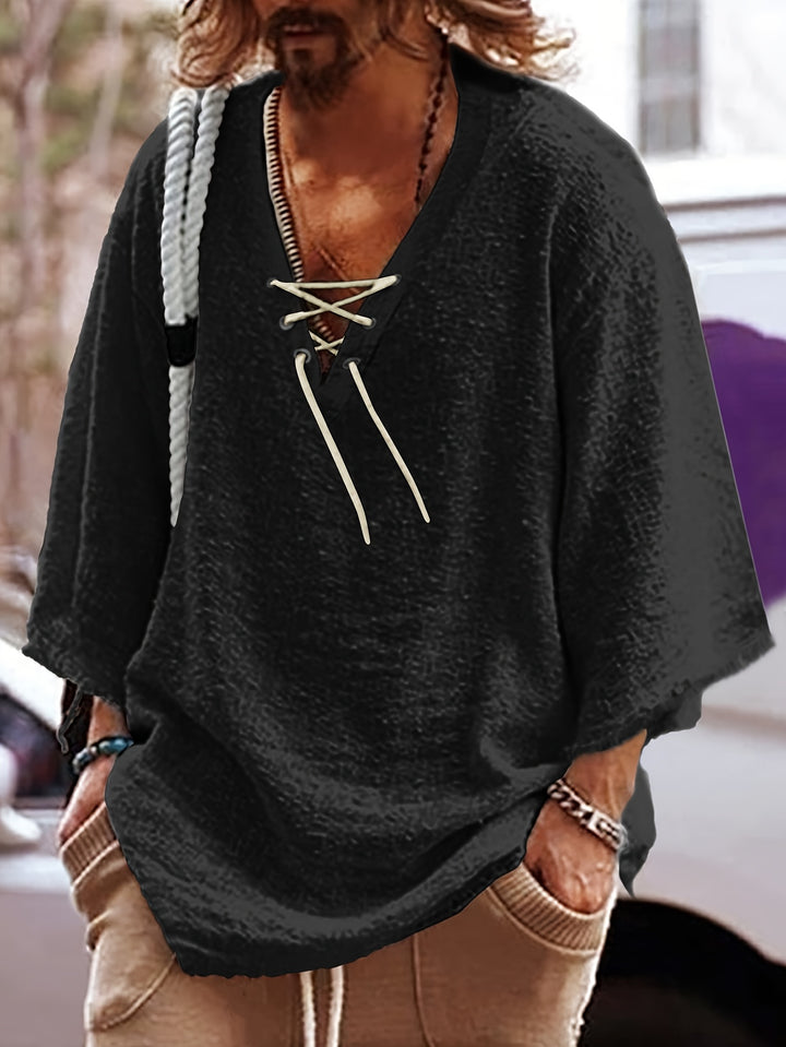 Silas | Relaxed Lace-Up Shirt