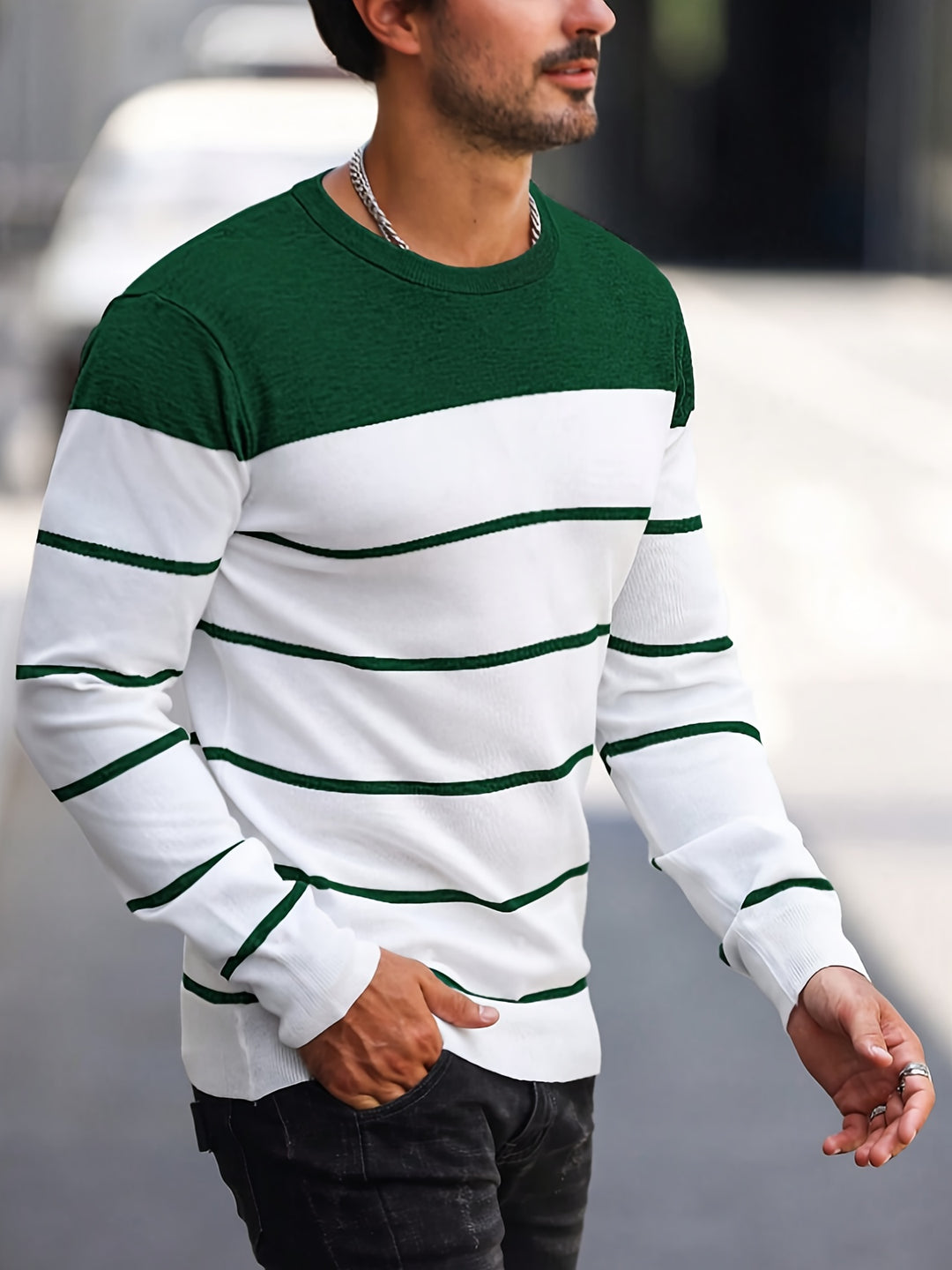 Rory | Colour-Block Striped Pullover