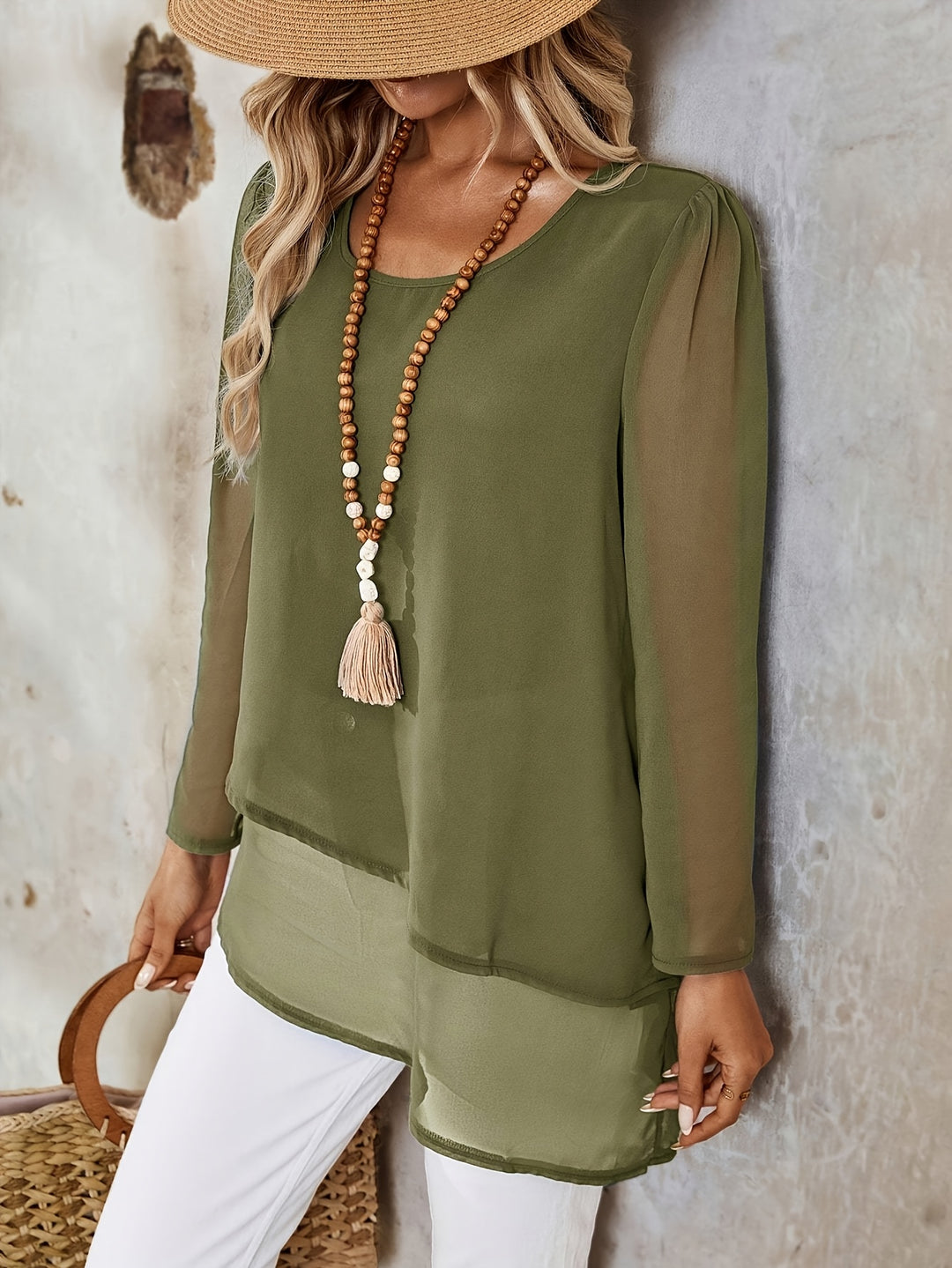 Vivian | Layered Irregular-Hem Blouse