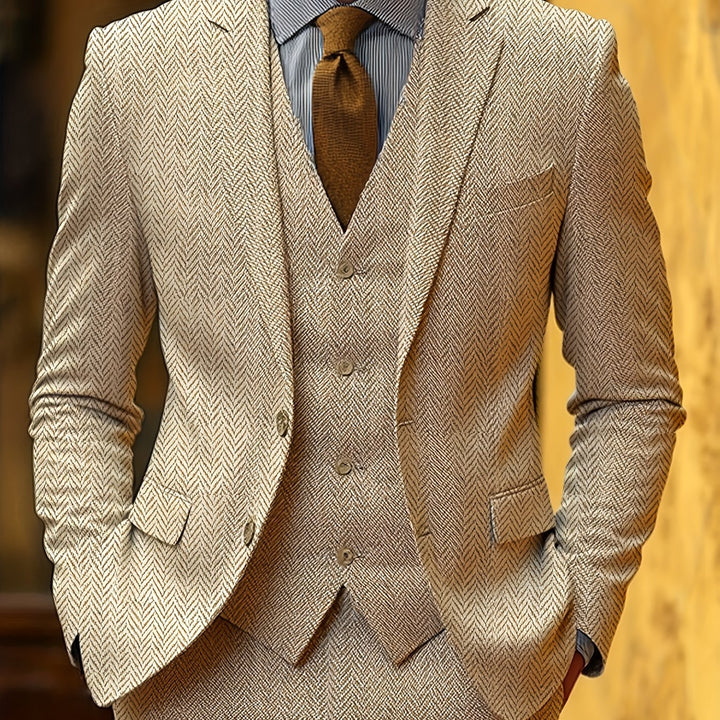 Winston | Herringbone Three-Piece Suit
