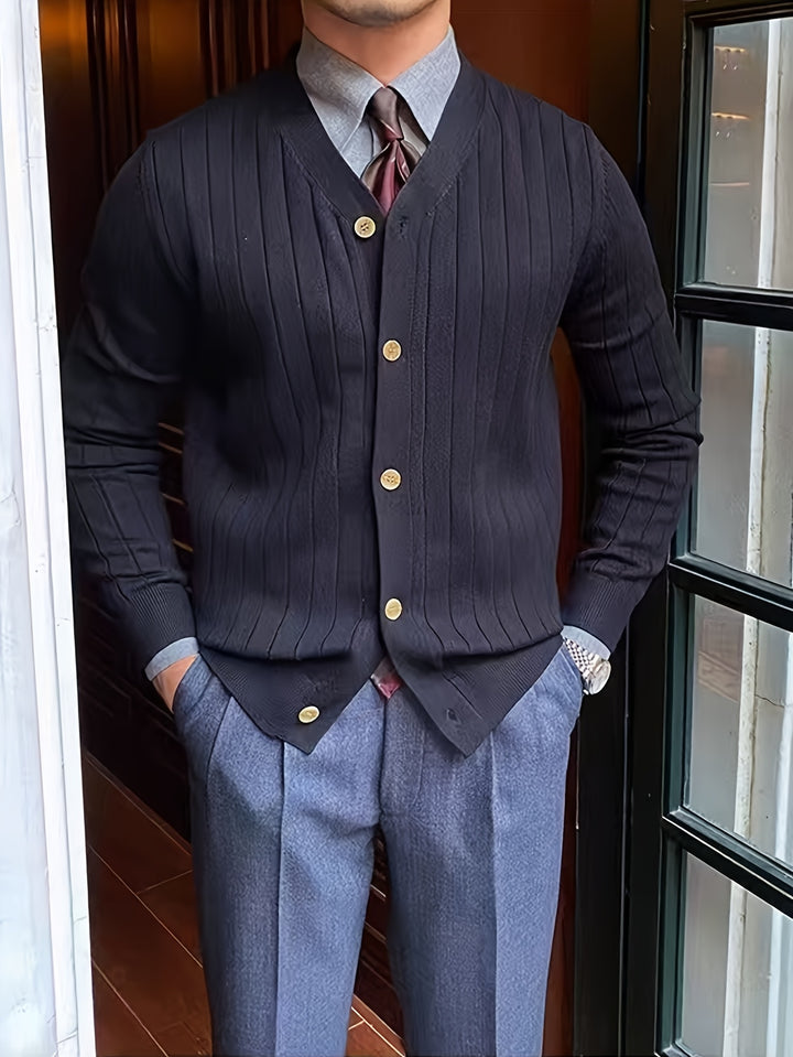 Alistair | Ribbed Button-Up Cardigan