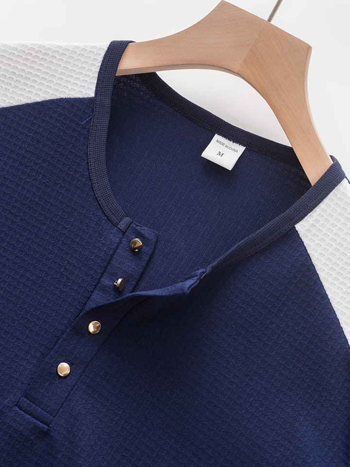 Sawyer | Textured Contrast Henley Shirt
