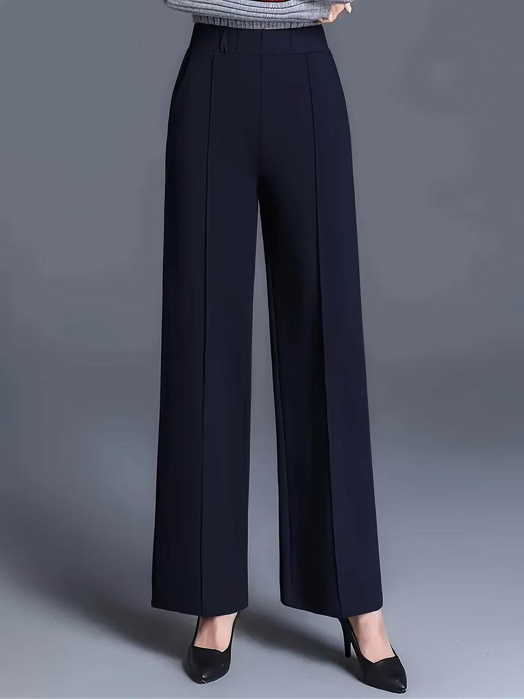 Eviana | Elegant High-Waisted Slant Pocket Pants