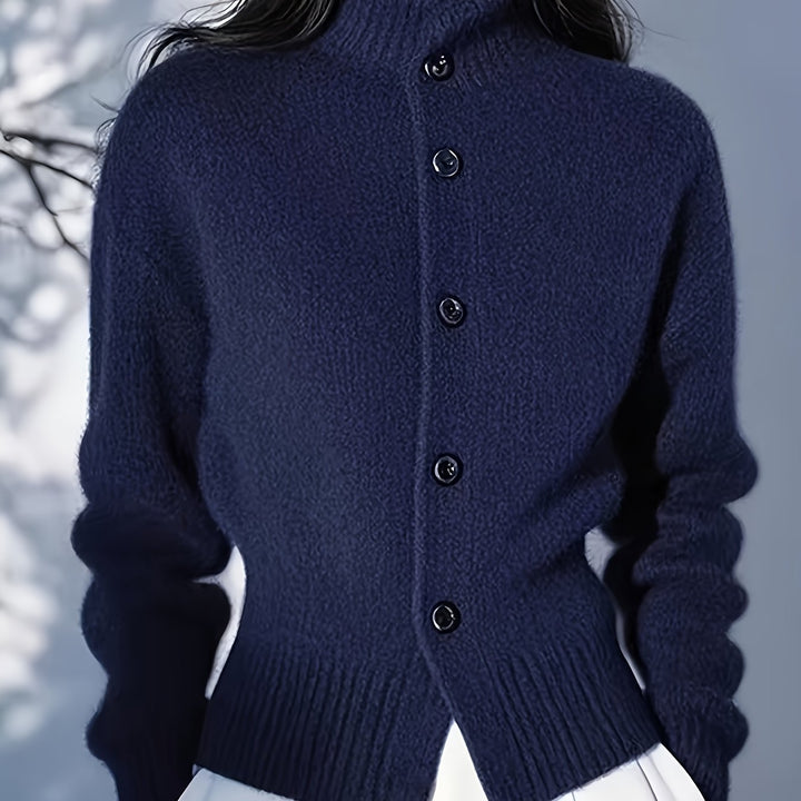 Vera | High-Neck Button Cardigan