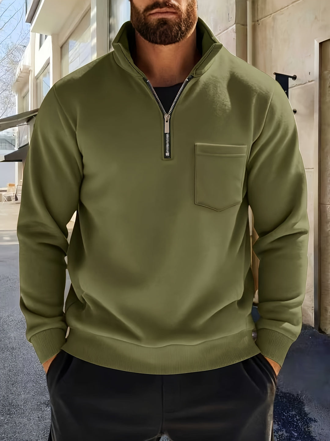 Trevor | Half-Zip Stand Collar Pullover