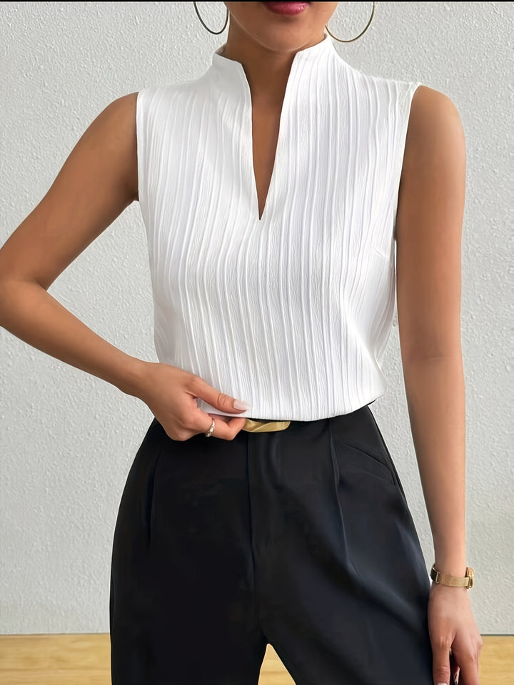 Greta | Striped Sleeveless V-Neck Top