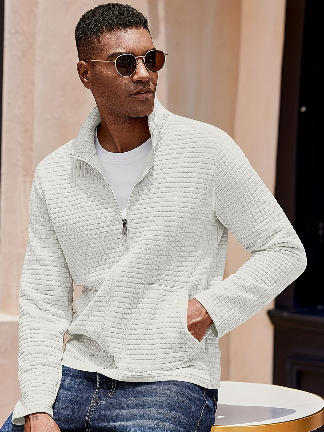 Tobias | Textured Zip-Up Jacket