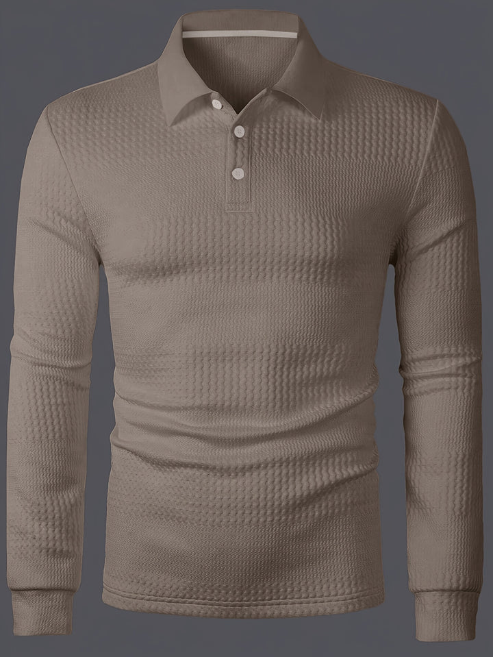 Clifford | Textured Long Sleeve Polo Shirt