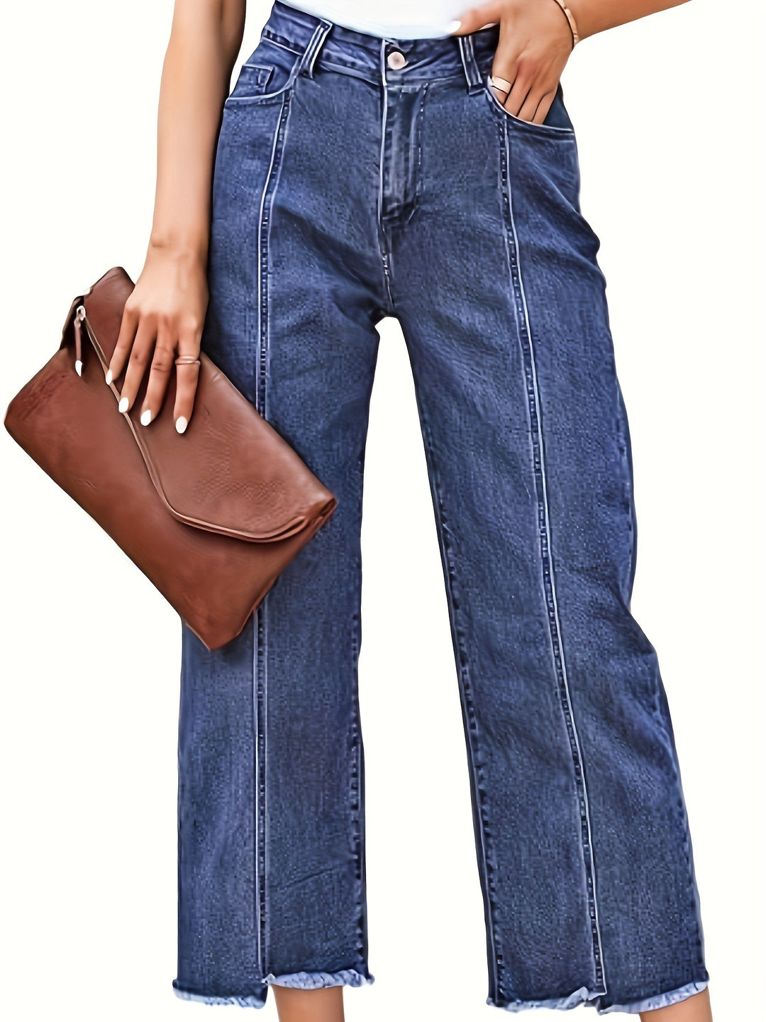 Ramona | Washed Straight-Leg Cropped Jeans