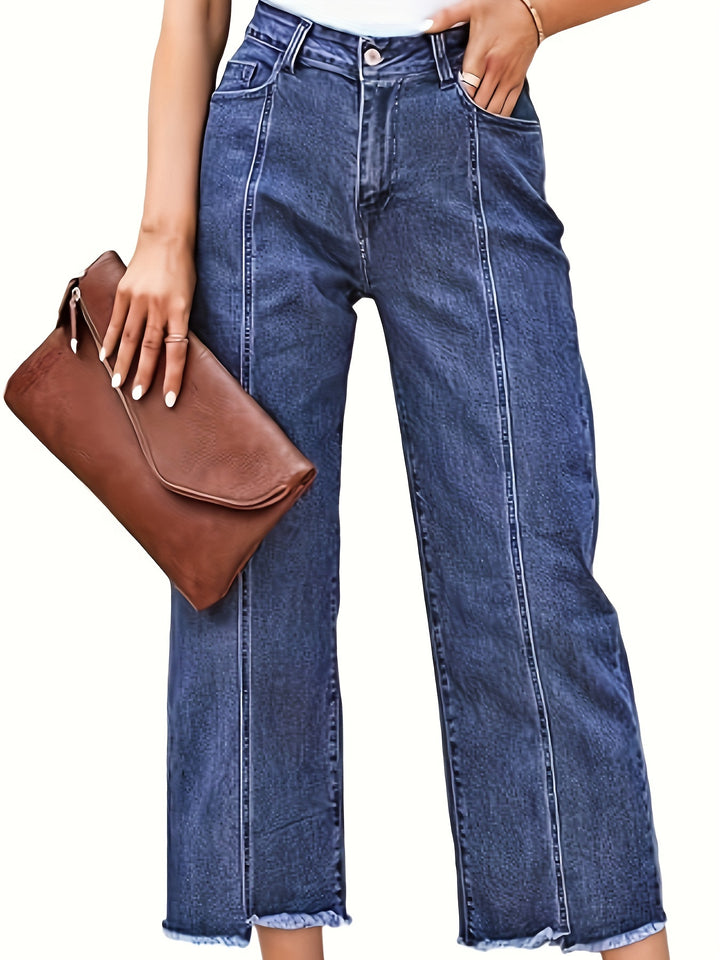 Ramona | Washed Straight-Leg Cropped Jeans