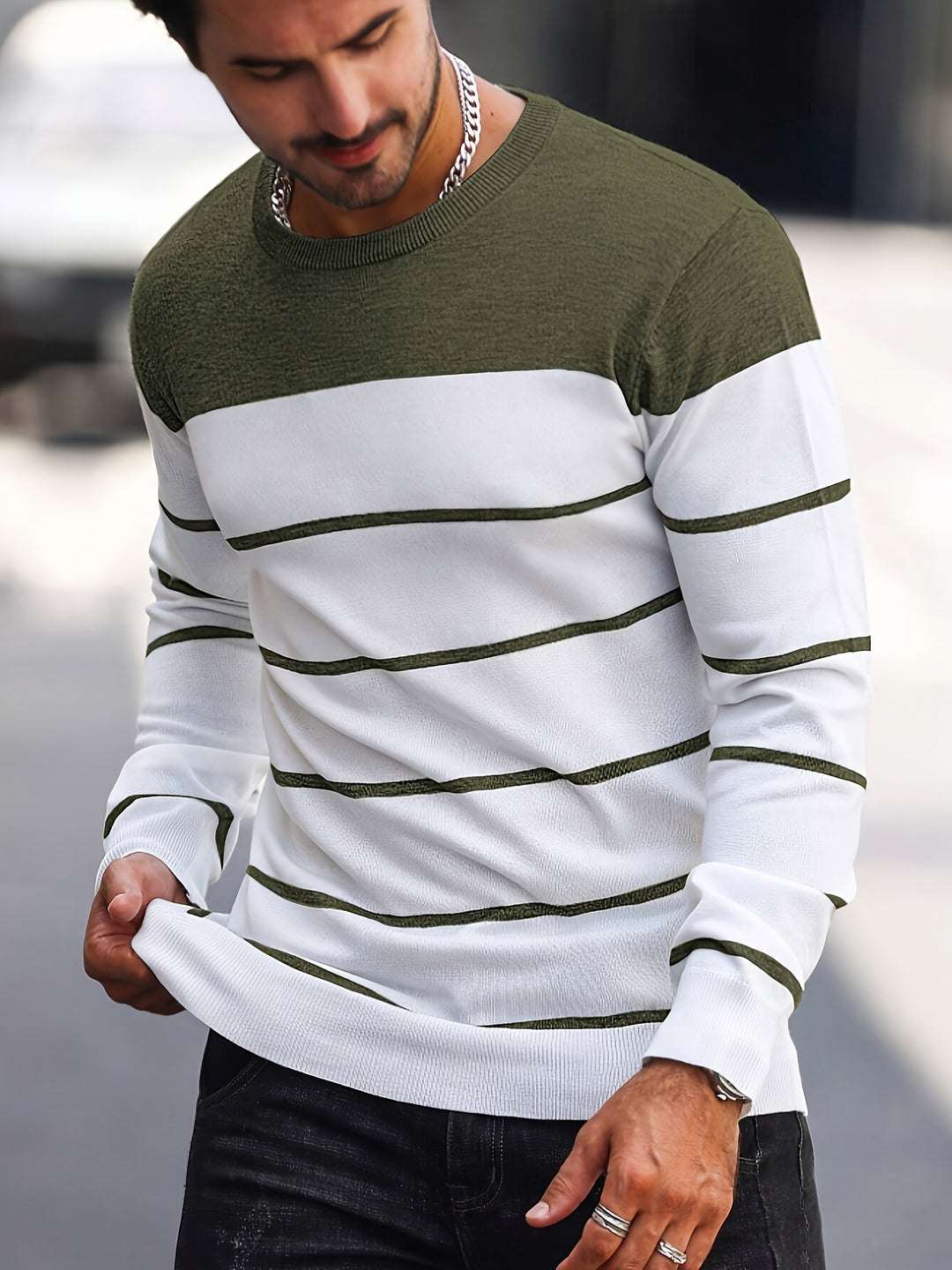 Rory | Colour-Block Striped Pullover