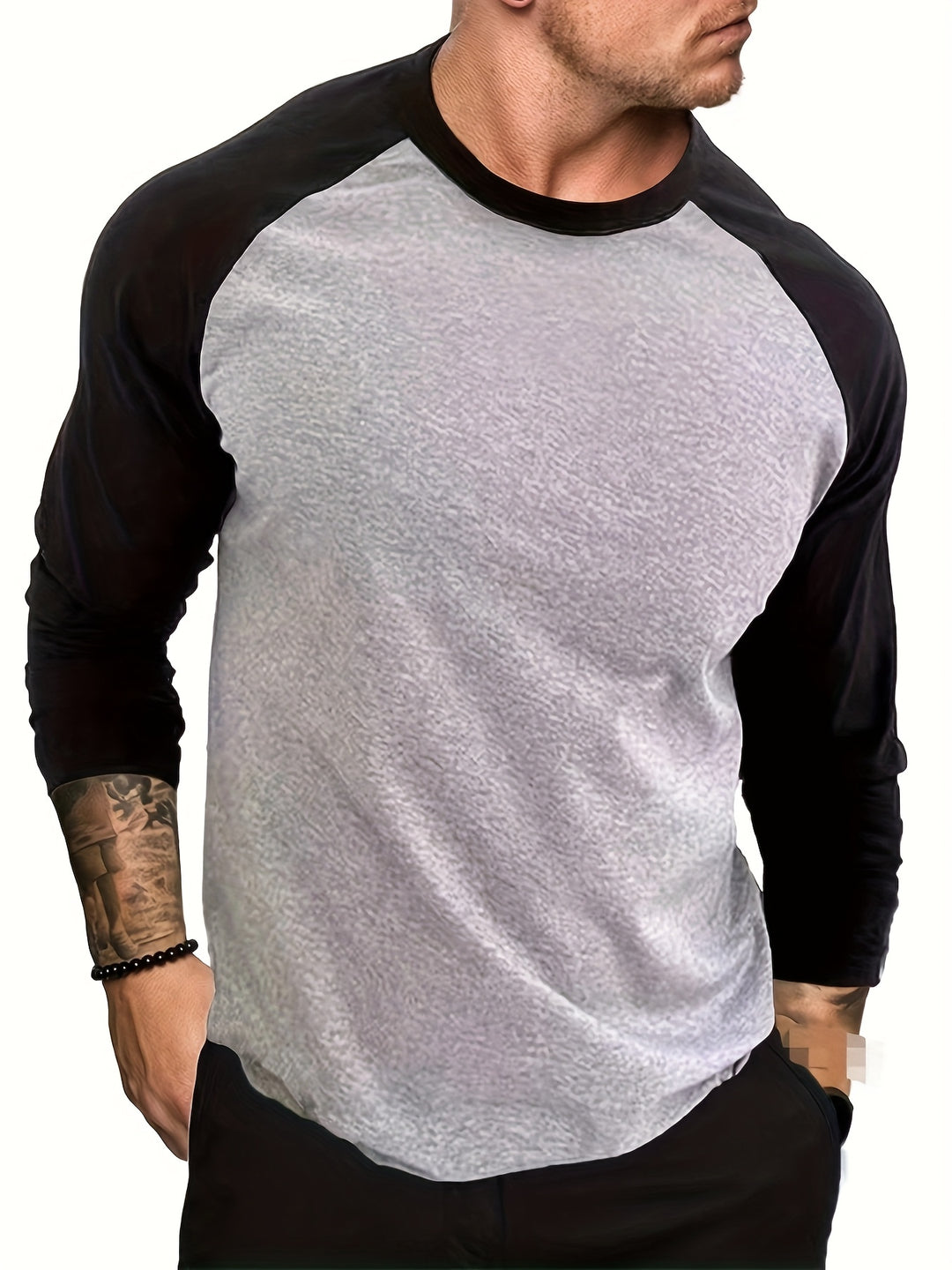 Roman | Two-Tone Raglan Long-Sleeve Top
