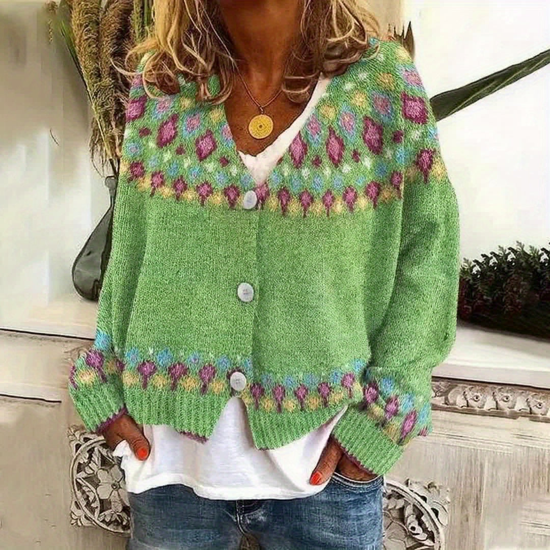 Maribel | Fair Isle Knit Cardigan