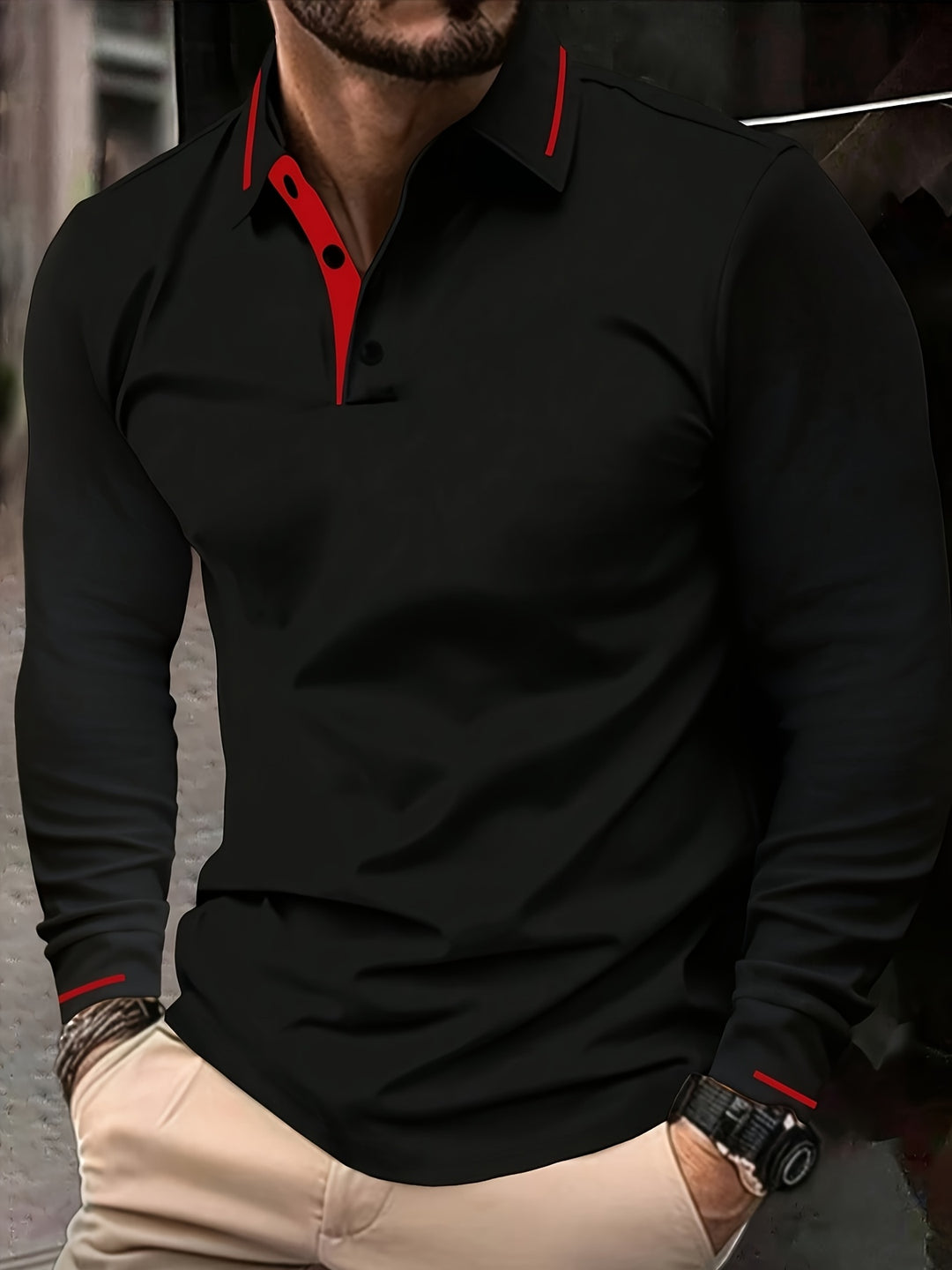 Reginald | Refined Long-Sleeve Polo Shirt