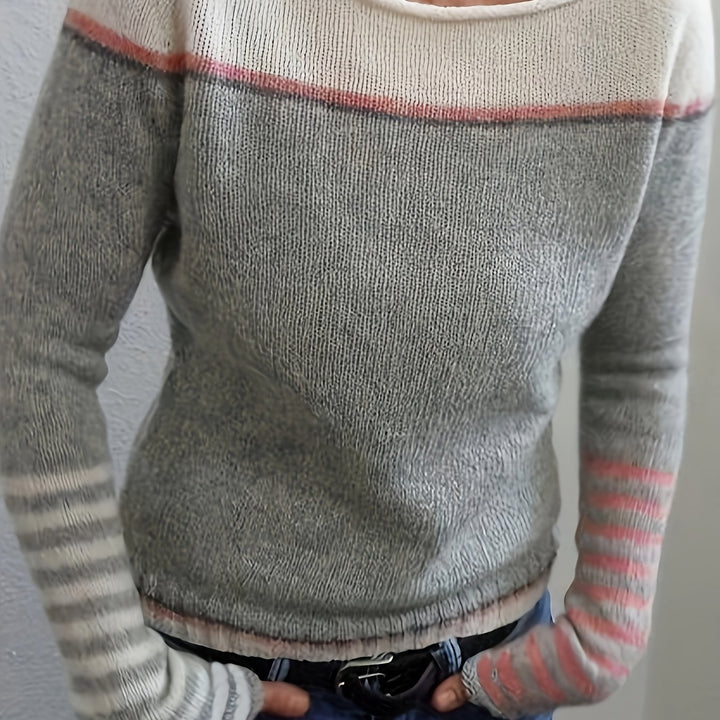 Annika | Colour-Block Boat Neck Sweater