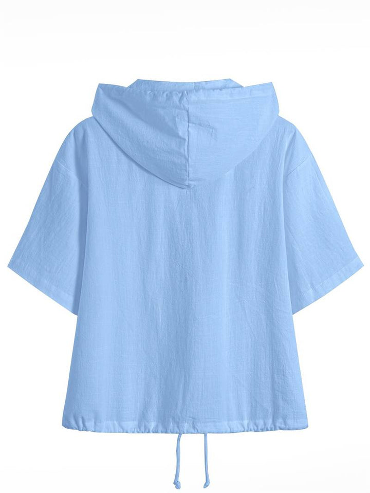 Alice | Classic Short Sleeve Hooded Shirt