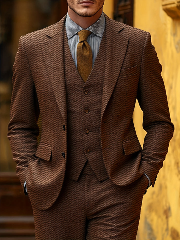Winston | Herringbone Three-Piece Suit