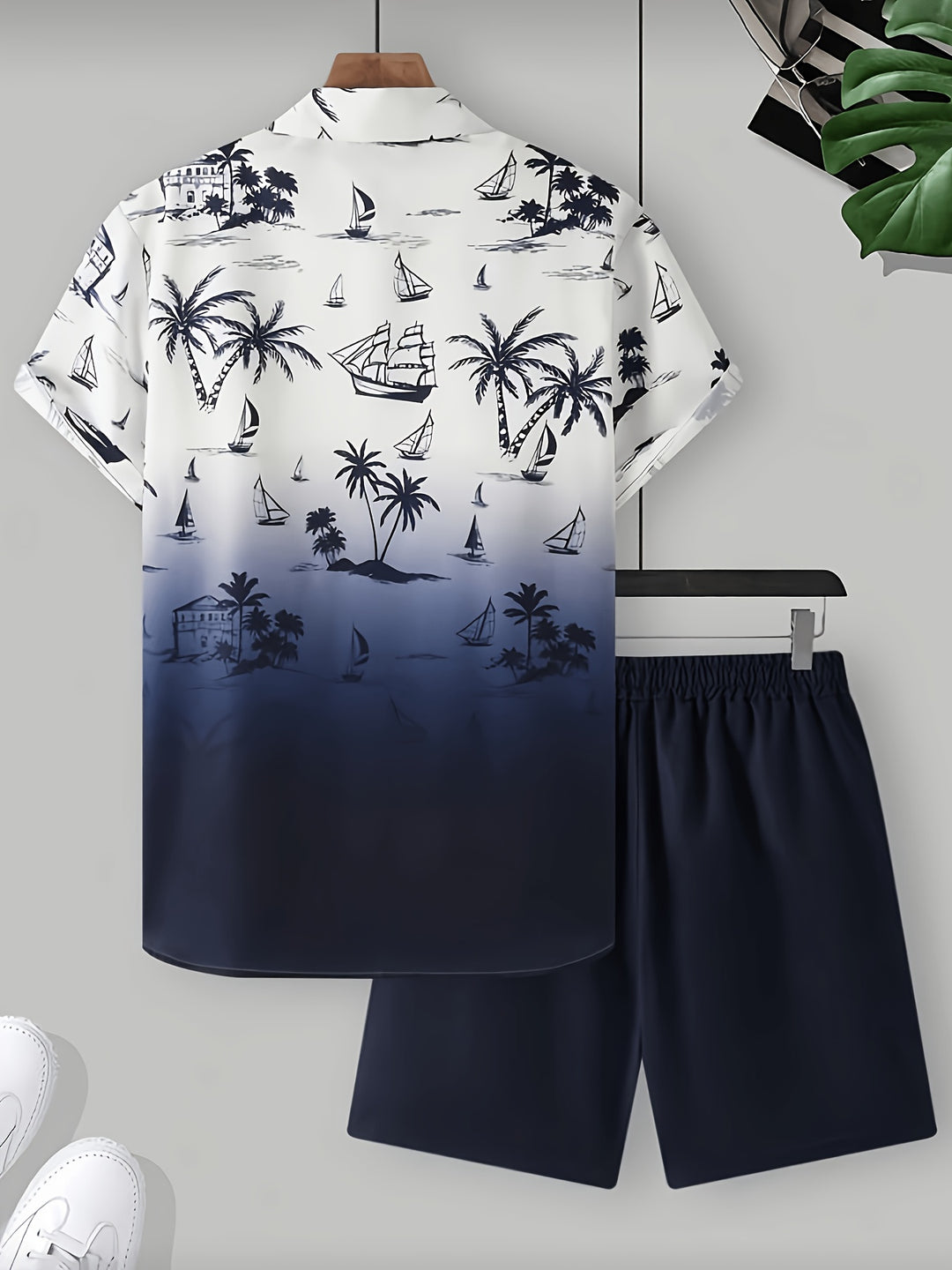 Grayson | Coastal Print Shirt & Shorts Set
