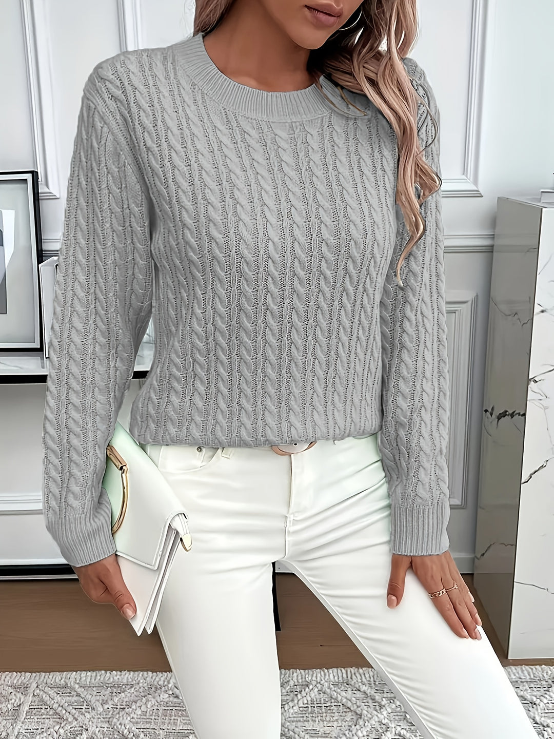 Lorelei | Cable-Knit Round Neck Sweater