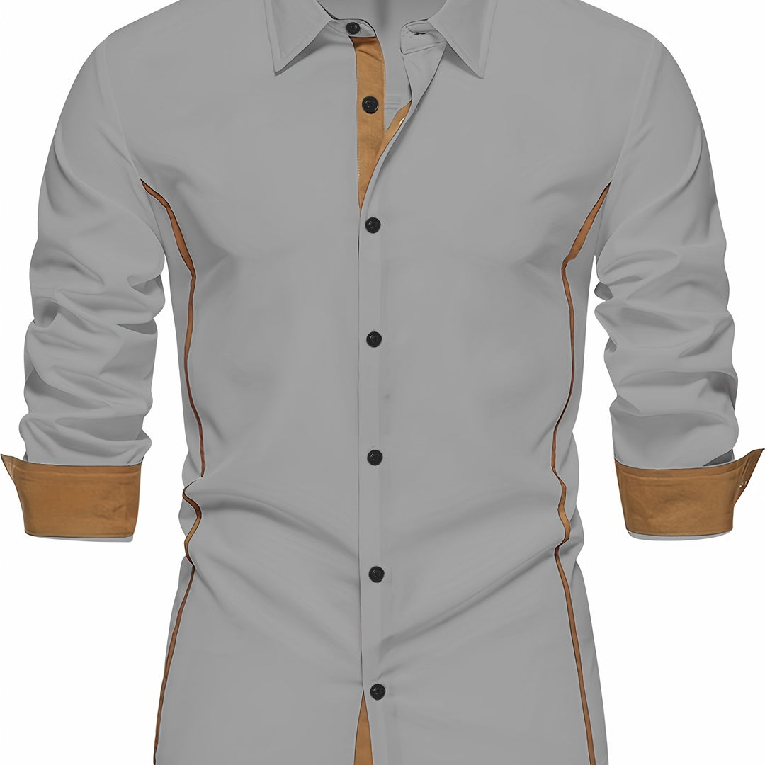 Damon | Contrast-Trim Slim Fit Shirt