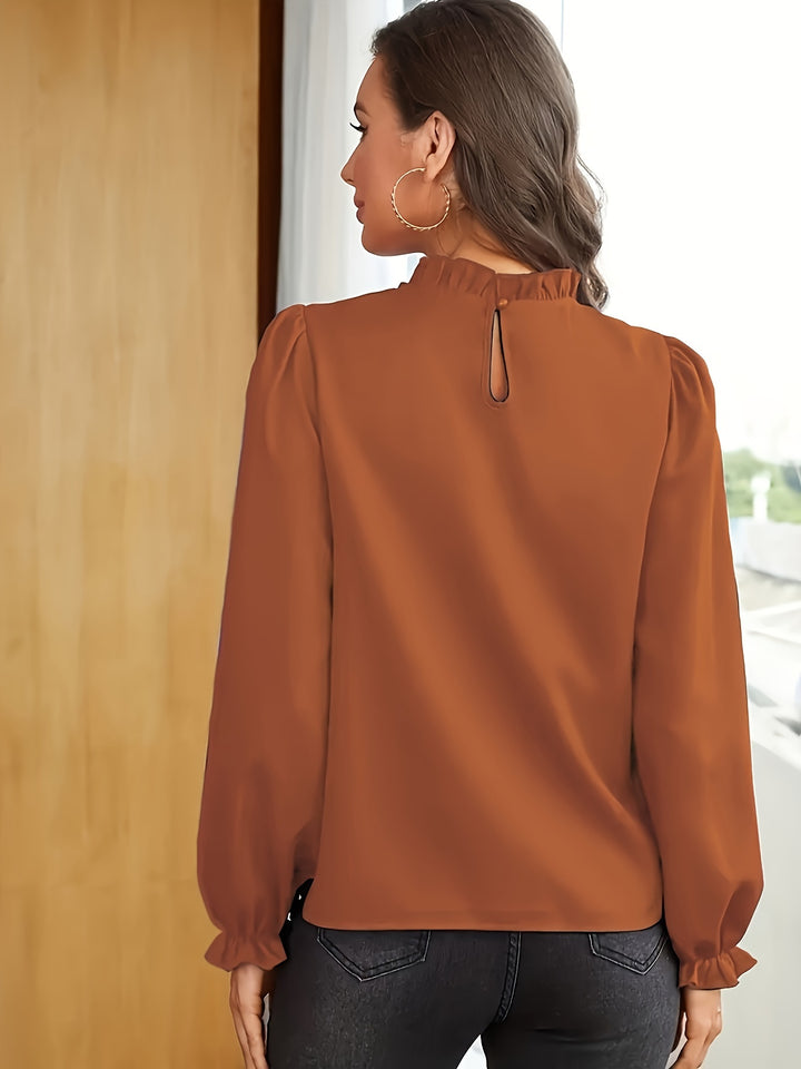 Katherine | Ruffle-Collar Puff Sleeve Blouse