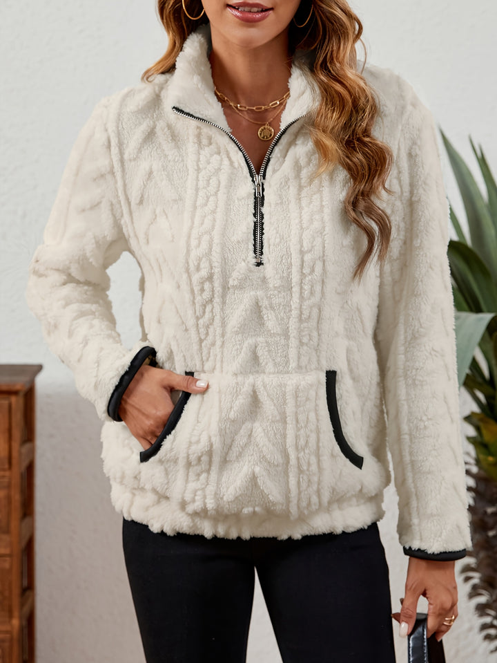 Thea | Textured Half-Zip Pullover