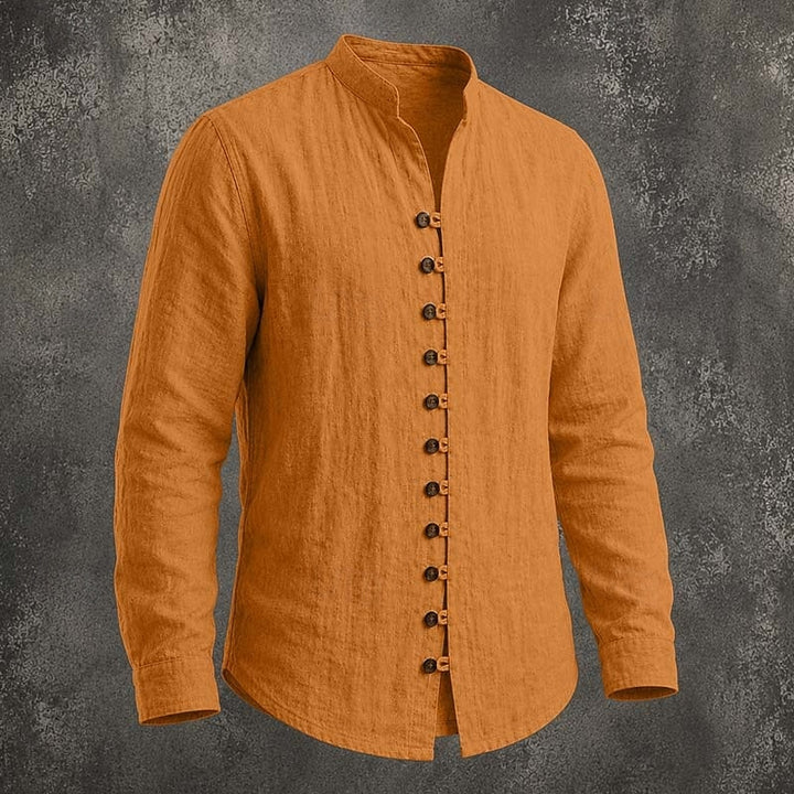 Silas | Band Collar Button-Up Shirt