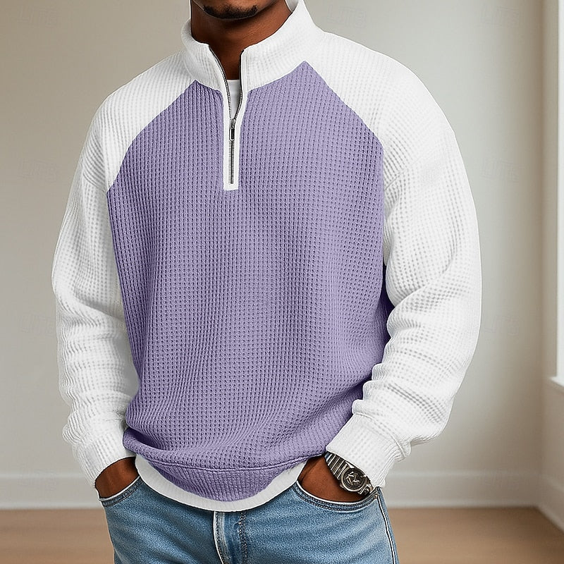 Nathaniel | Textured Quarter-Zip Pullover