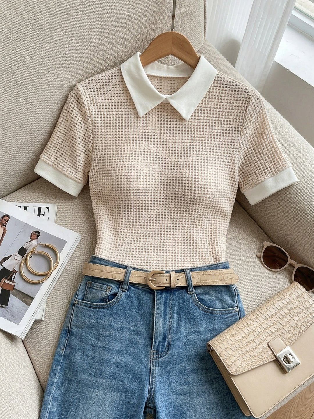 Tessa | Contrast Collar Top