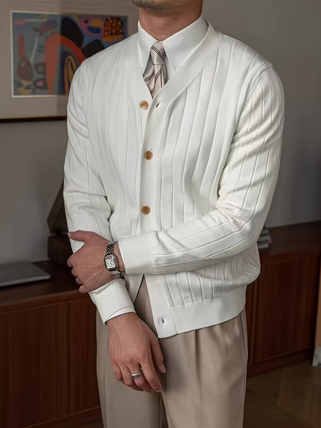Alistair | Ribbed Button-Up Cardigan