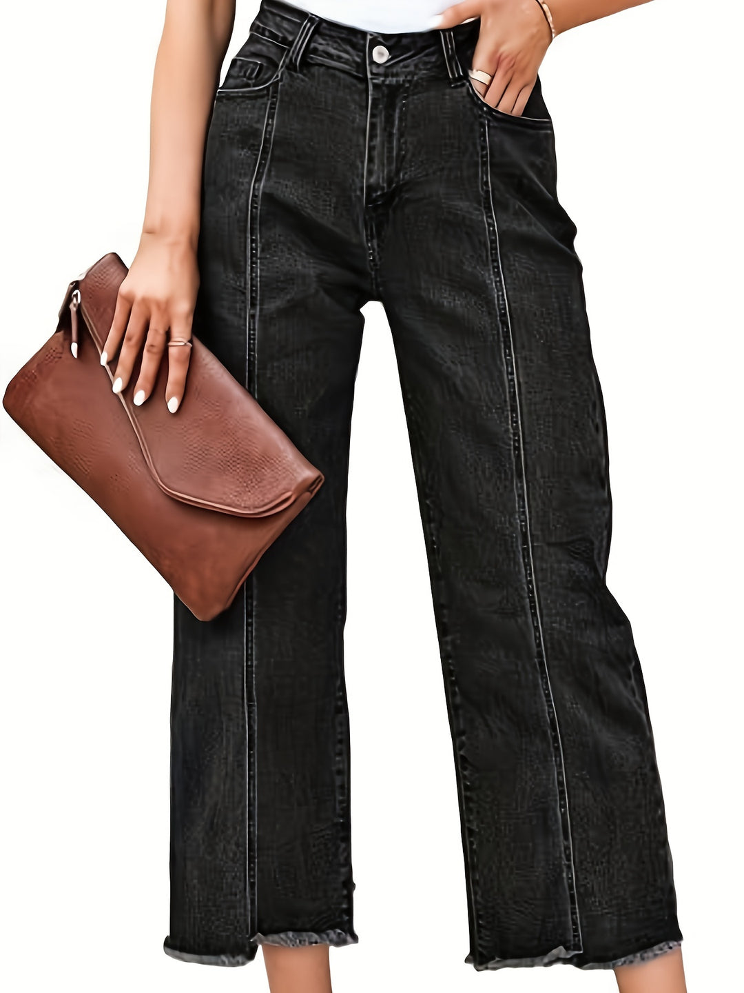 Ramona | Washed Straight-Leg Cropped Jeans