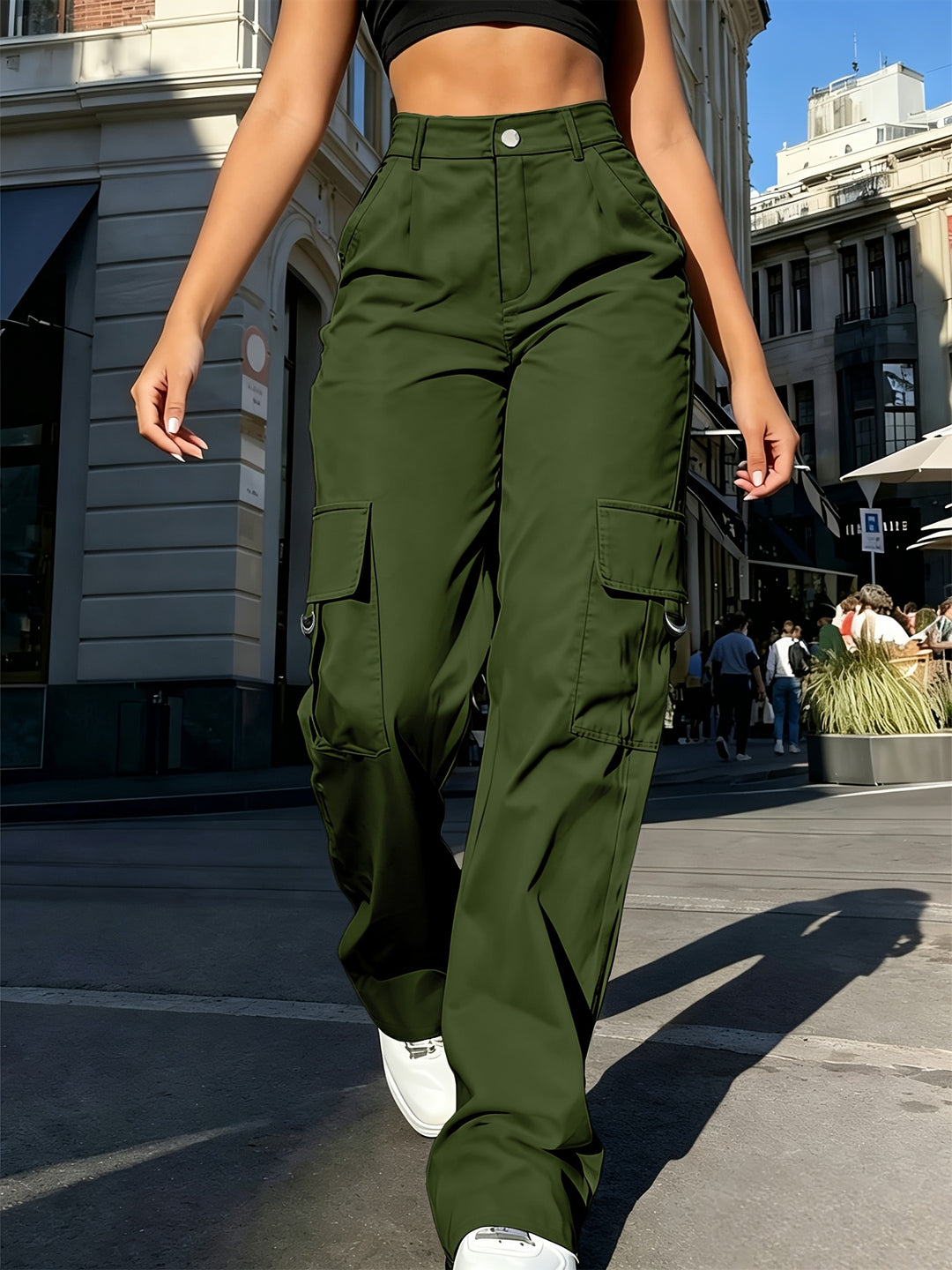 Sadie | High-Waisted Wide-Leg Cargo Trousers