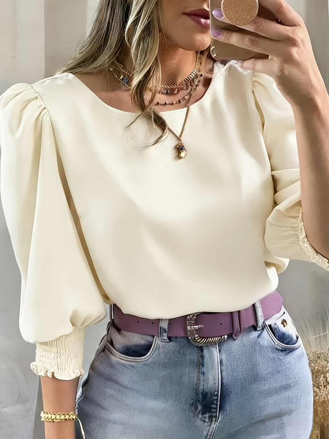 Gwyneth | Elegant Puff-Sleeve Blouse