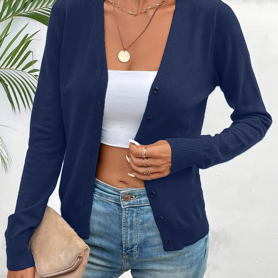 Annabel | Button-Front V-Neck Cardigan