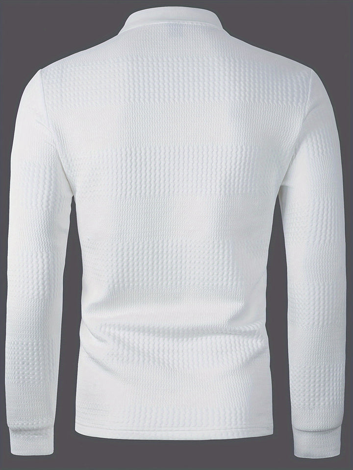 Clifford | Textured Long Sleeve Polo Shirt