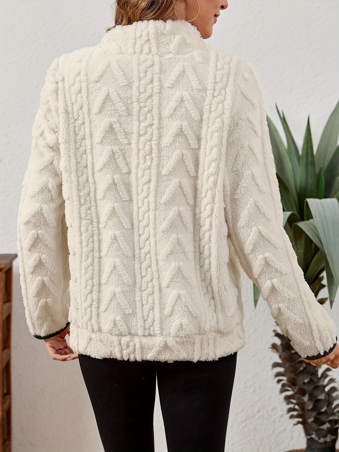 Thea | Textured Half-Zip Pullover