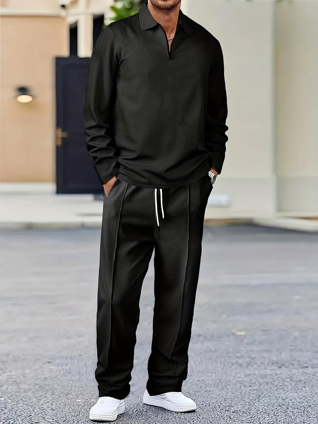 Xavier | Relaxed Waffle-Knit Two-Piece Set
