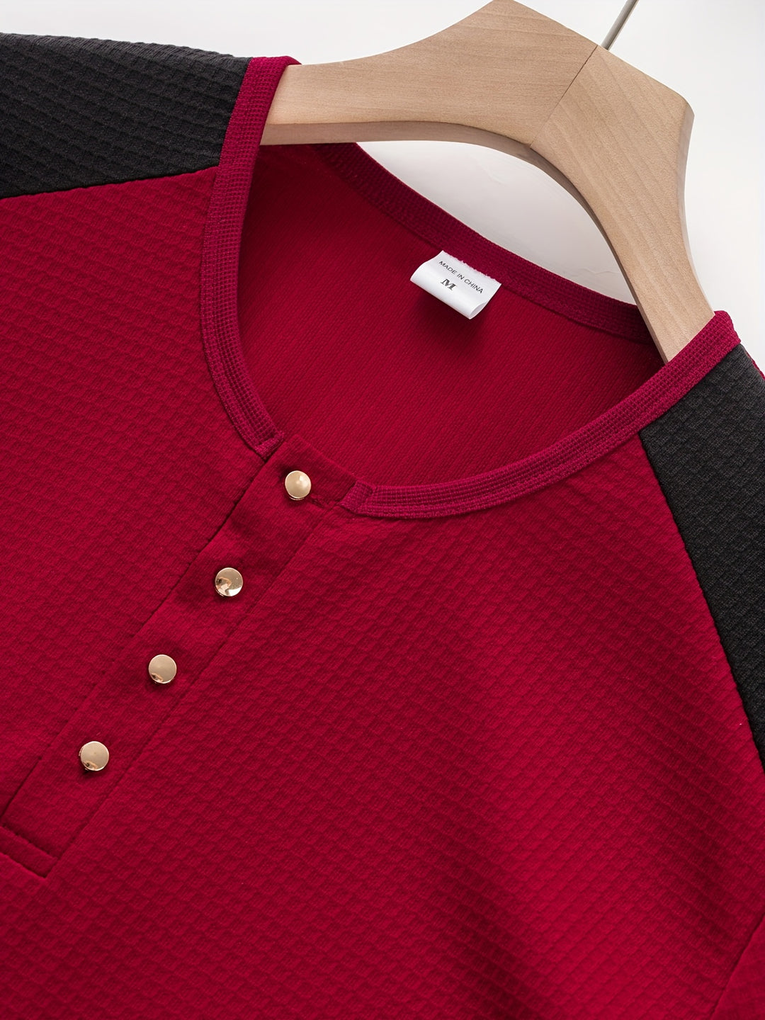Sawyer | Textured Contrast Henley Shirt