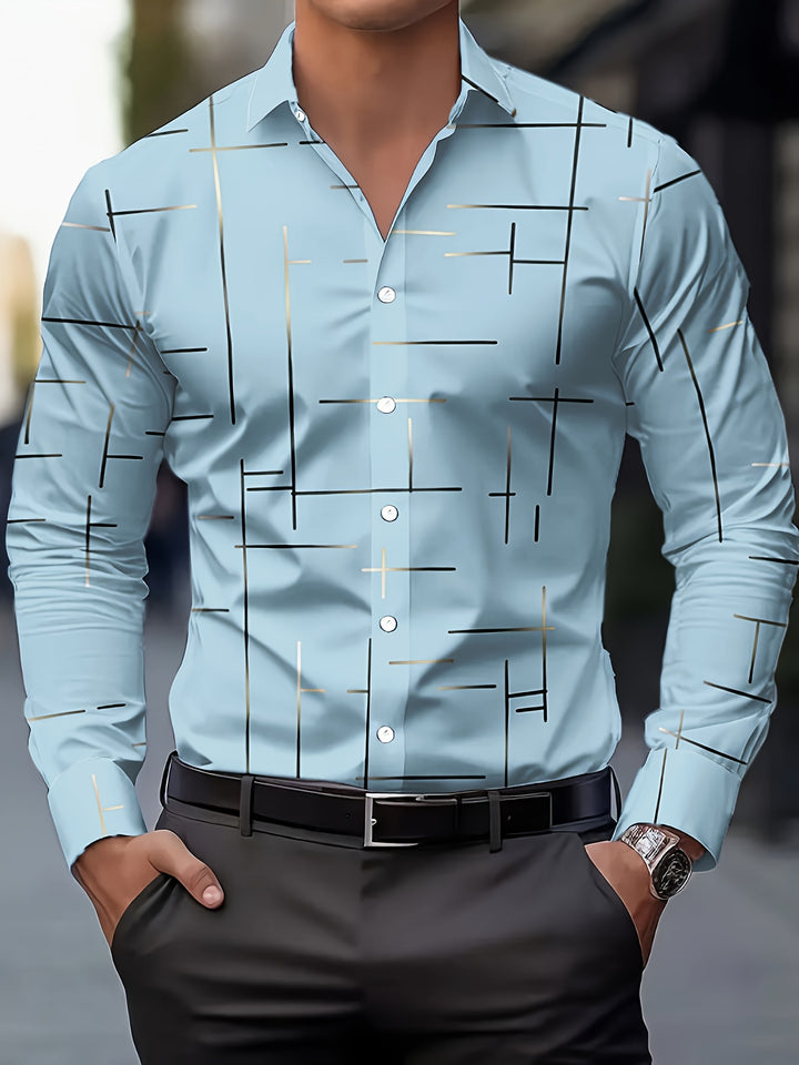Spencer | Modern Line-Print Shirt