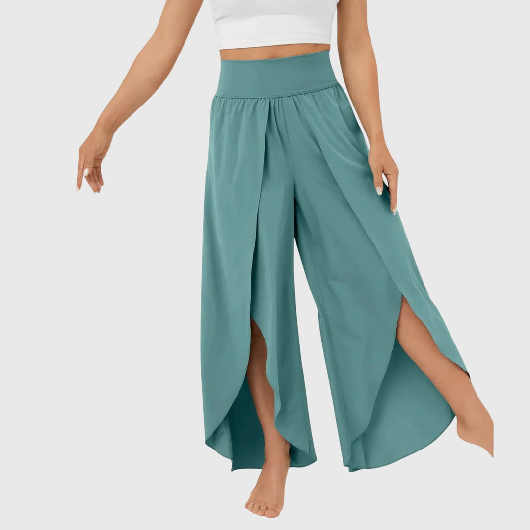Selene | Flowing Wide-Leg Split Trousers